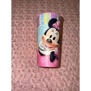 Minnie Mouse Kids Plastic Drinking Cup Large Pink Signature (read)